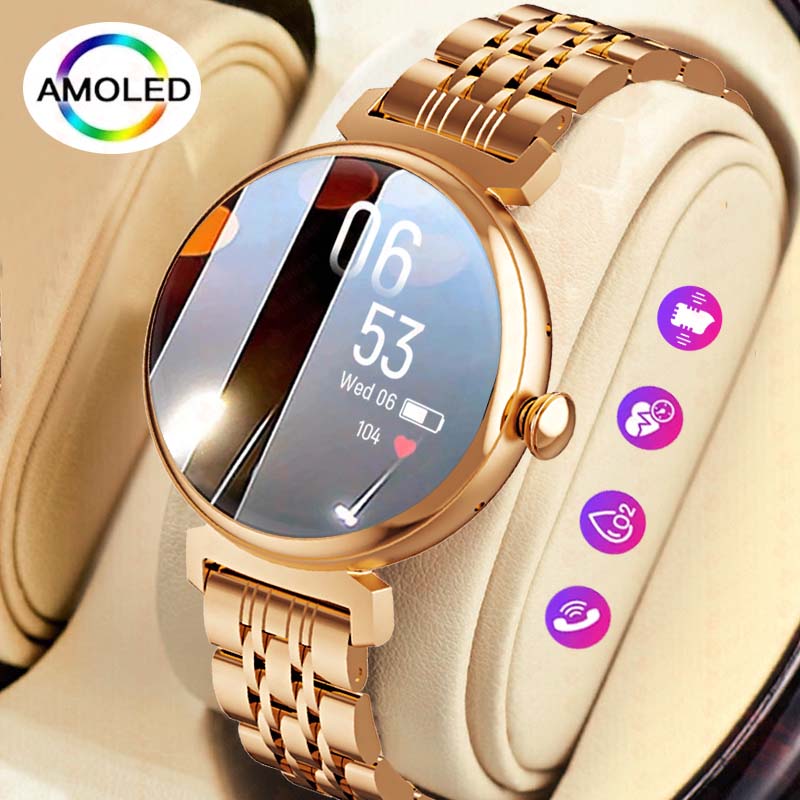 Watches Ladies Smartwatch - شاشة AMOLED مقاس 1.04 بوصة، شاشة