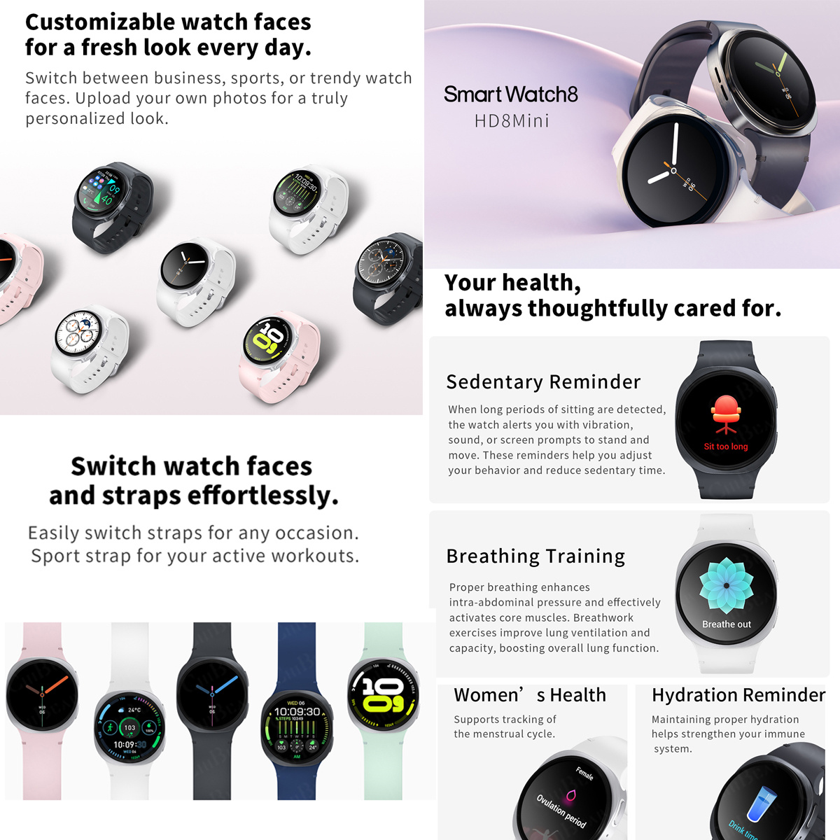 ساعات ذكية جديدة 2026 طراز 8 م - مراجعة Smartwatch Watches For Women With Gps وسعره