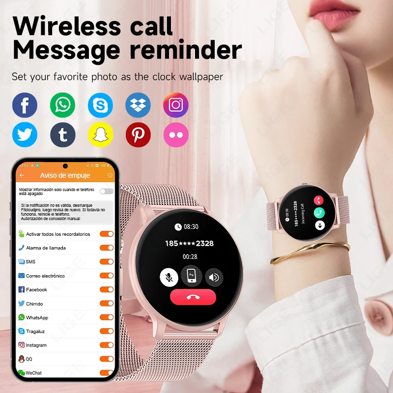 ساعة ذكية LIGE مع خاصية الاتصا - مراجعة Watches Ladies Smartwatch وسعره